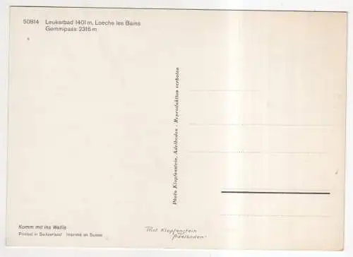 [Ansichtskarte] SWITZERLAND - Leukerbad / Loèche les Bains - Gemmipass. 