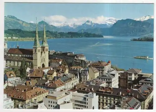 [Ansichtskarte] SWITZERLAND - Luzern - Hofkirche mit Alpenpanorama. 