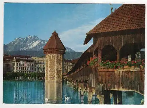 [Ansichtskarte] SWITZERLAND - Luzern - Kapellbrücke und Pilatus. 