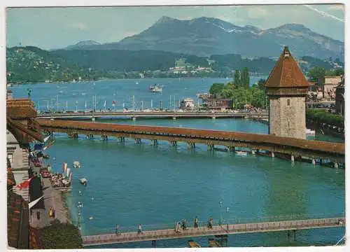 [Ansichtskarte] SWITZERLAND - Luzern - Kapellbrücke - Rigi. 