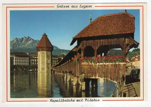 [Ansichtskarte] SWITZERLAND - Luzern - Kapellbrücke mit Pilatus. 