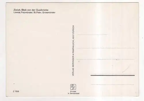 [Ansichtskarte] SWITZERLAND - Zürich. 