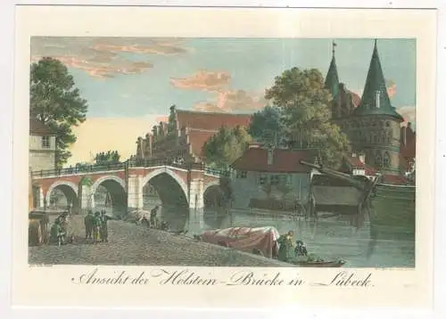 [Ansichtskarte] GERMANY - Lübeck - Ansicht der Holstein-Brücke in Lübeck. 