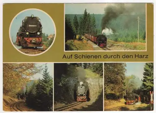 [Ansichtskarte] EISENBAHN - Auf Schienen durch den Harz. 