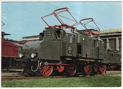 [Ansichtskarte] EISENBAHN - DB elektrische Güterzuglokomotive E 71 28. 