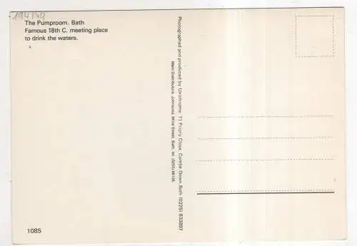 [Ansichtskarte] ENGLAND - Bath - The Pump Room. 