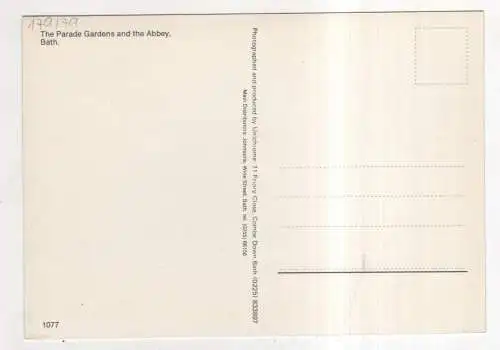 [Ansichtskarte] ENGLAND - Bath - The Parade Gardens and the Abbey. 