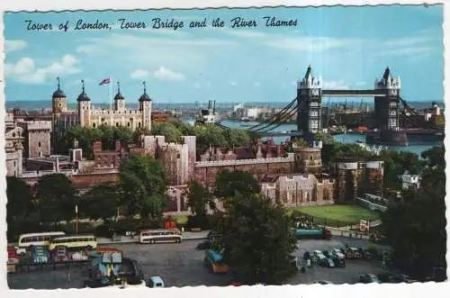 [Ansichtskarte] ENGLAND - London - Tower of London, Tower Bridge and the River Thames. 