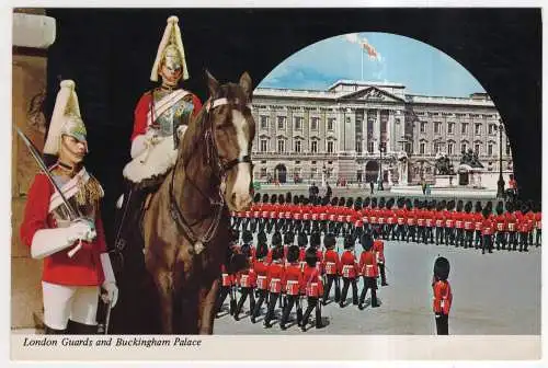 [Ansichtskarte] ENGLAND - London - London Guards and Buckingham Palace. 