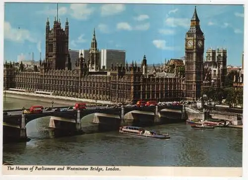 [Ansichtskarte] ENGLAND - London - The Houses of Parliament and Westminster Bridge. 