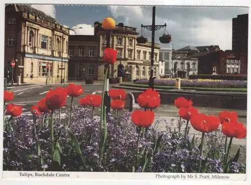 [Ansichtskarte] ENGLAND - Rochdale Centre - tulips. 