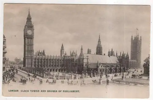 [Ansichtskarte] ENGLAND - London - Clock Tower and Houses of Parliament. 