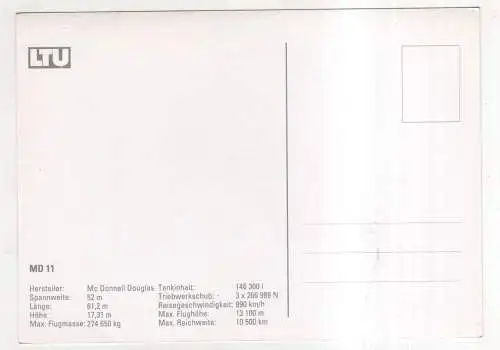 [Ansichtskarte] AIRPLANE / FLUGZEUG - LTU MD 11. 