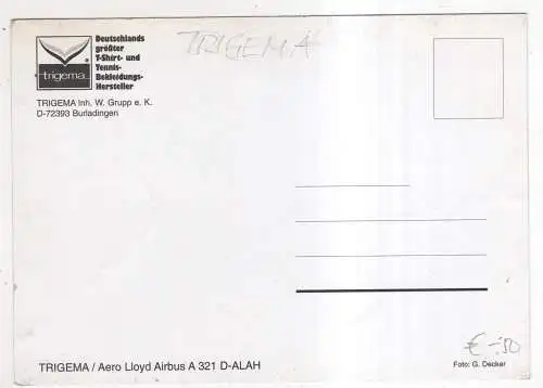 [Ansichtskarte] AIRPLANE / FLUGZEUG - Aero Lloyd Airbus A321 D-ALAH - Trigema. 