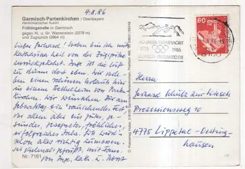 [Ansichtskarte] GERMANY - Garmisch-Partenkirchen - Frühlingsstraße in Garmisch. 