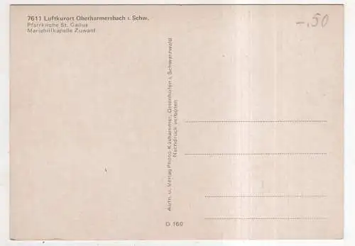 [Ansichtskarte] GERMANY - Oberharmersbach / Schwarzwald - Pfarrkirche St. Gallus. 