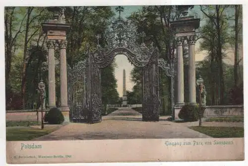 [Ansichtskarte] GERMANY - Potsdam - Eingang vom Park von Sanssouci. 