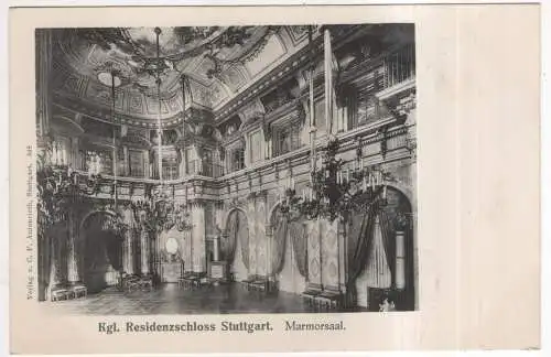 [Ansichtskarte] GERMANY - Stuttgart - Kgl. Residenzschloss - Marmorsaal. 