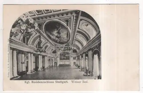 [Ansichtskarte] GERMANY - Stuttgart - Kgl. Residenzschloss - Weisser Saal. 