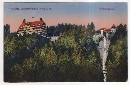 [Ansichtskarte] GERMANY - Wildbad - Sommerberghotel - Bergbahnstation. 