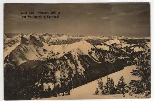 [Ansichtskarte] GERMANY - Blick vom Hirschberg auf Wetterstein u. Karwendel. 