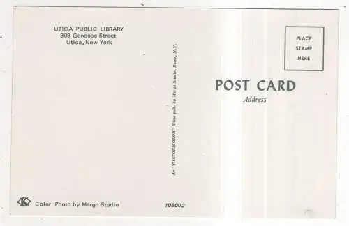 [Ansichtskarte] USA - Utica - Utica Public Library. 