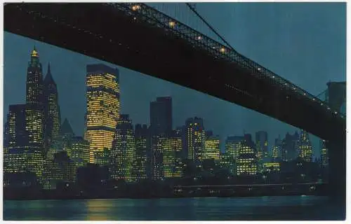 [Ansichtskarte] USA - New York - Lower Manhattan with Brooklyn Bridge. 