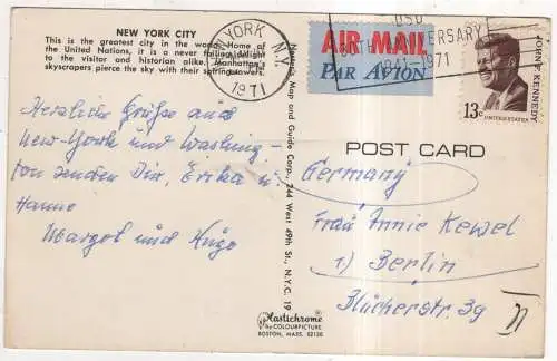 [Ansichtskarte] USA - New York. 