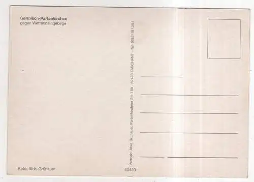 [Ansichtskarte] GERMANY - Garmisch-Partenkirchen gegen Wettersteingebirge. 