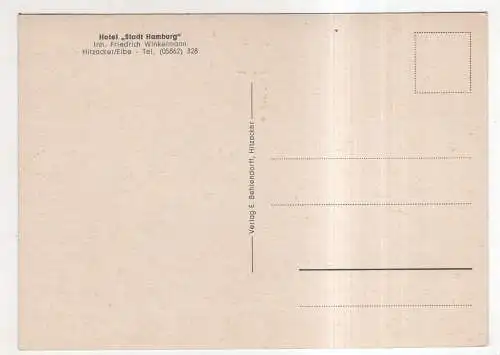 [Ansichtskarte] GERMANY - Hitzacker / Elbe - Hotel Stadt Hamburg. 