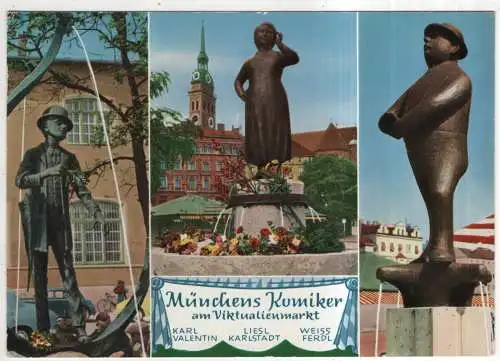 [Ansichtskarte] GERMANY - München - Münchens Komiker am Viktualienmarkt. 