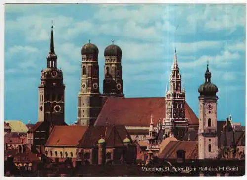 [Ansichtskarte] GERMANY - München - St. Peter, Dom, Rathaus. Hl. Geist. 