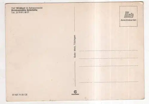 [Ansichtskarte] GERMANY - Wildbad im Schwarzwald - Waldgaststätte Grünhütte. 