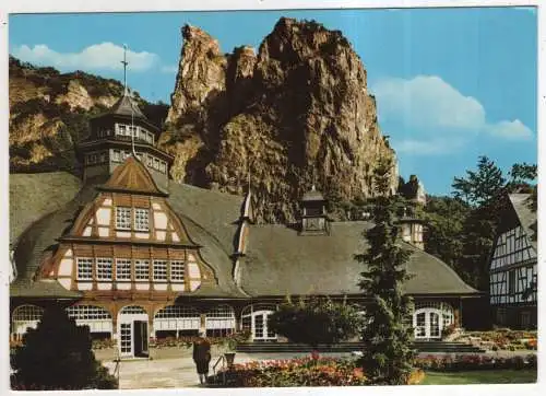 [Ansichtskarte] GERMANY - Bad Münster a. Stein - Ebernburg - Bäderhaus mit Rheingrafenstein. 