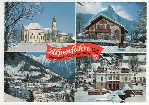 [Ansichtskarte] GERMANY - Alpenfahrt - Ettal - Wies - Linderhof - Oberammergau. 