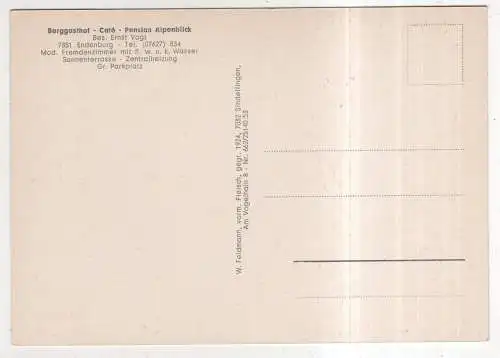 [Ansichtskarte] GERMANY - Endenburg / südl. Schwarzwald - Berggasthof - Café - Pension Alpenblick. 