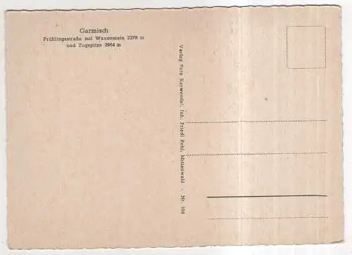 [Ansichtskarte] GERMANY - Garmisch - Frühlingsstraße mit Waxenstein und Zugspitze. 