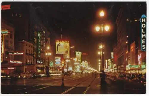 [Ansichtskarte] USA - New Orleans - Canal Street at night. 