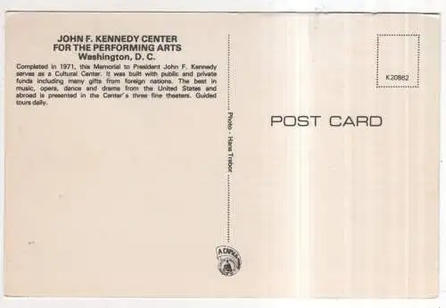 [Ansichtskarte] USA - Washington D. C. - John F. Kennedy Center for the Performing Arts. 