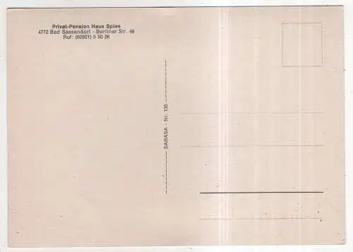 [Ansichtskarte] GERMANY - Bad Sassendorf - Privat-Pension Haus Spies. 