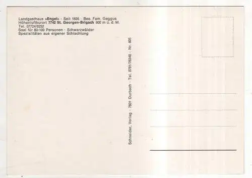 [Ansichtskarte] GERMANY - St. Georgen - Brigach - Landgasthaus Engel. 