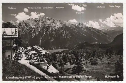 [Ansichtskarte] GERMANY - Kranzberghaus gegen Karwendel, Mittenwald u. Tiroler Berge. 