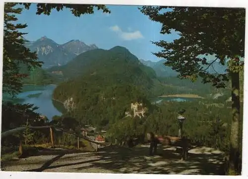 [Ansichtskarte] GERMANY - Blick von der Jugend auf Hohenschwangau - Alpsee - Schwansee ... 