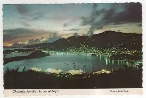 [Ansichtskarte] U.S. VIRGIN ISLANDS - Charlotte Amalie Harbor at Night. 