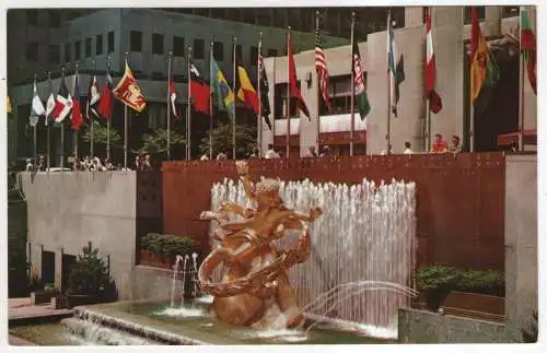 [Ansichtskarte] USA - New York - Prometheus Statue and Fountain in Rockefeller Plaza. 