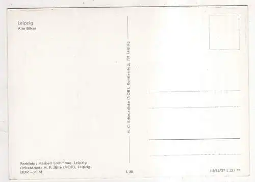[Ansichtskarte] GERMANY - Leipzig -  Alte Börse. 