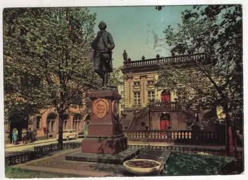 [Ansichtskarte] GERMANY - Leipzig -  Am Naschmarkt - Goethe Denkmal,  Alte Handelsbörse. 