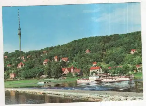 [Ansichtskarte] GERMANY - Dresden - Wachwitz - Elbansicht mit Weißer Flotte und  Fernsehturm. 