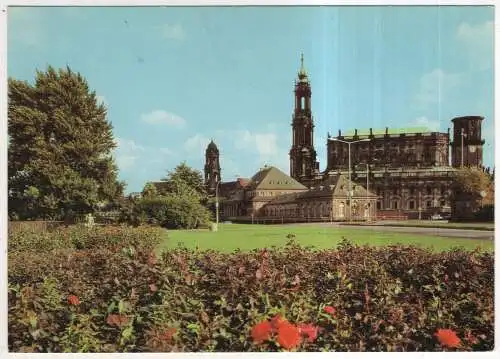 [Ansichtskarte] GERMANY -  Dresden - Blick zum Italienischen Dörfchen und zur Hofkirche. 