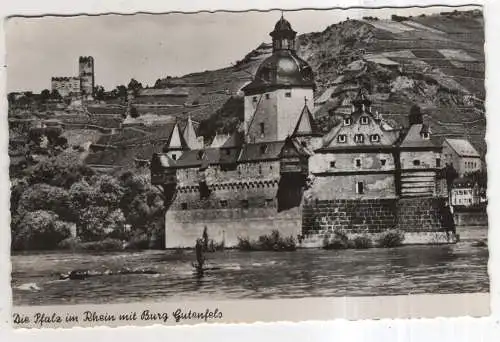 [Ansichtskarte] GERMANY - Die Pfalz im Rhein mit Burg Gutenfels. 